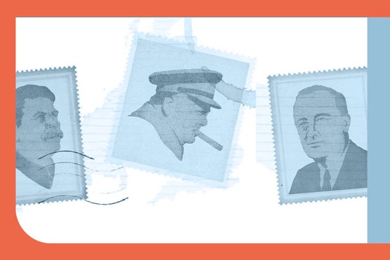 Winston Churchill, Josef Stalin and Franklin Roosevelt exchanged almost 700 messages during the Second World War. (Illustration by Hugh Cowling for BBC History Magazine)